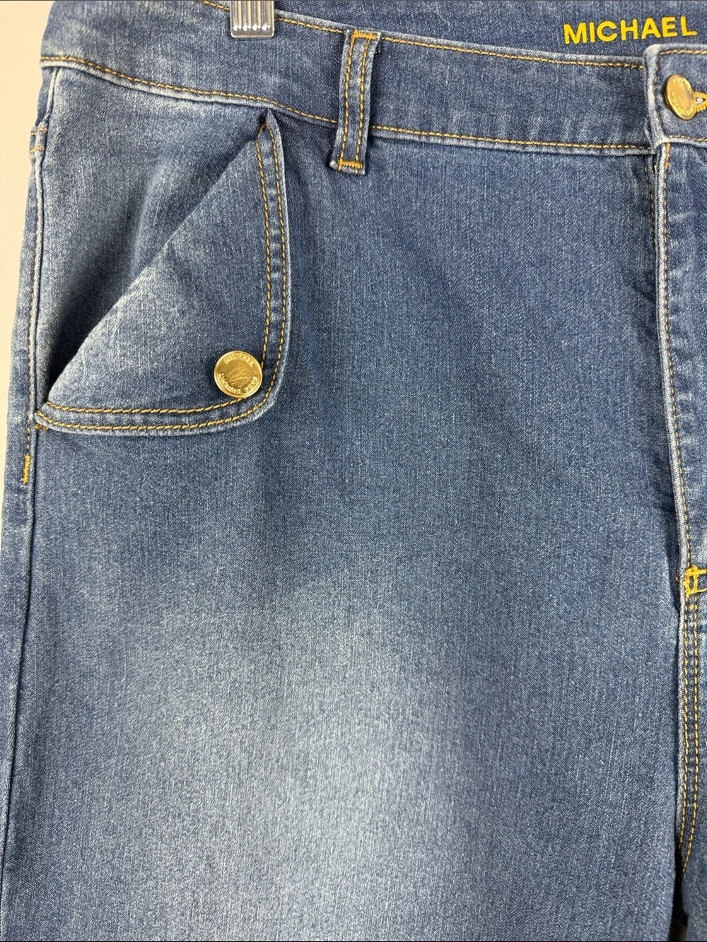 Michael Kors Medium Wash Straight Leg Jeans Women's 16 Classic Stretch Denim